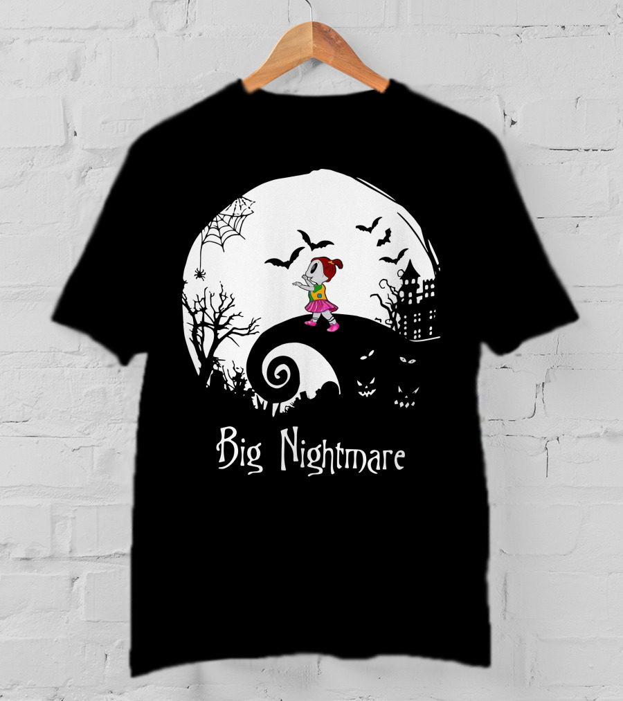 Big Nightmare Girl Halloween Scene T-Shirt