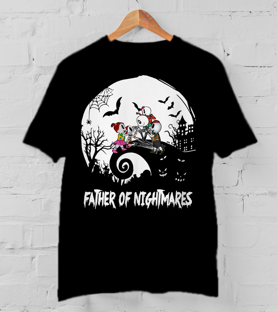 Father Of Nightmares Halloween Skeleton Family T-Shirt