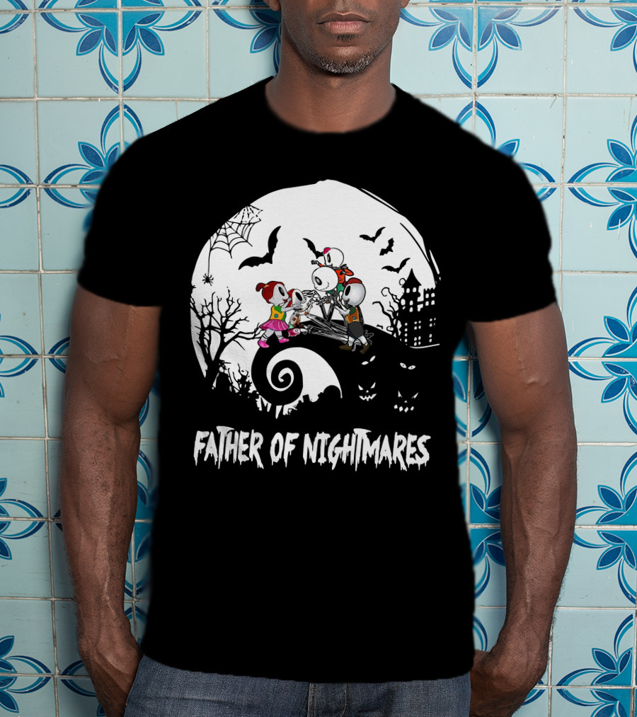 Father Of Nightmares Halloween Skeleton Family T-Shirt