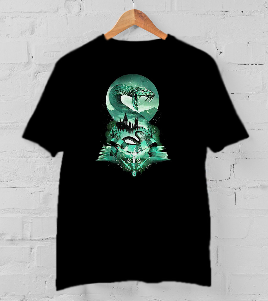 Snakes Hogwarts Slytherin Moon Magic T-Shirt