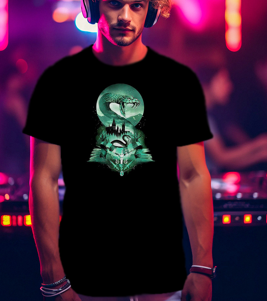 Snakes Hogwarts Slytherin Moon Magic T-Shirt