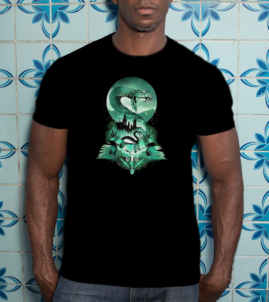 Snakes Hogwarts Slytherin Moon Magic T-Shirt