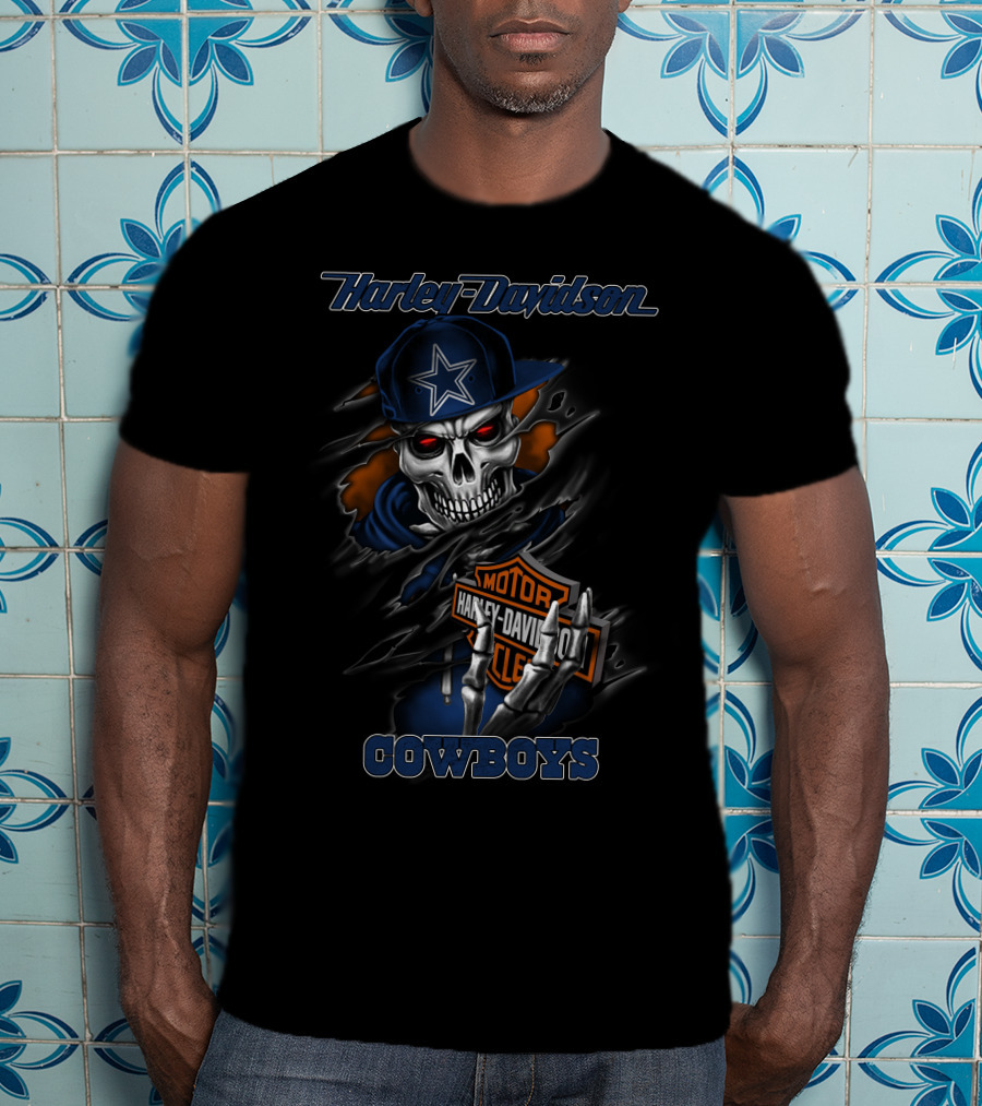 Harley Davidson Cowboys Skull With Star Cap 202010 T-Shirt