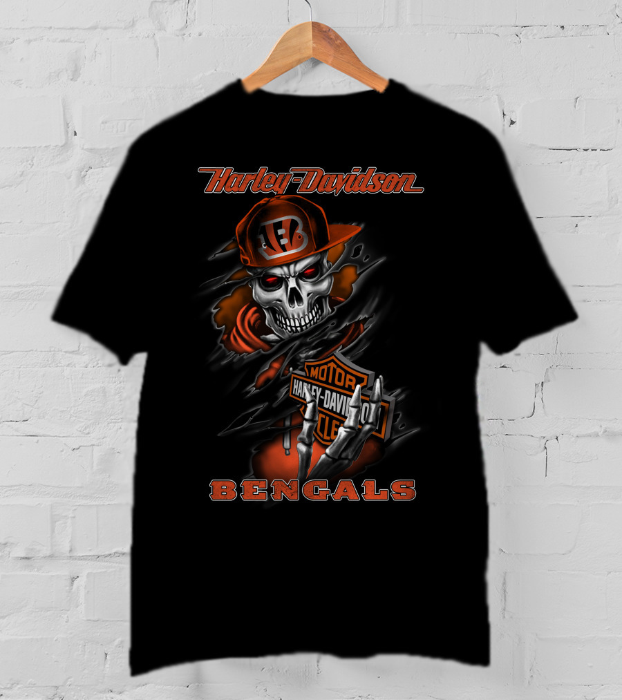 Harley Davidson Bengals Skull Logo 2020Cbe T-Shirt