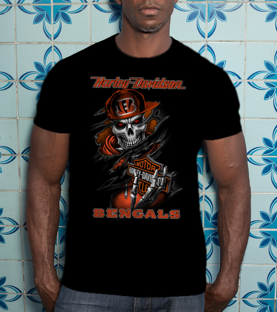 Harley Davidson Bengals Skull Logo 2020Cbe T-Shirt