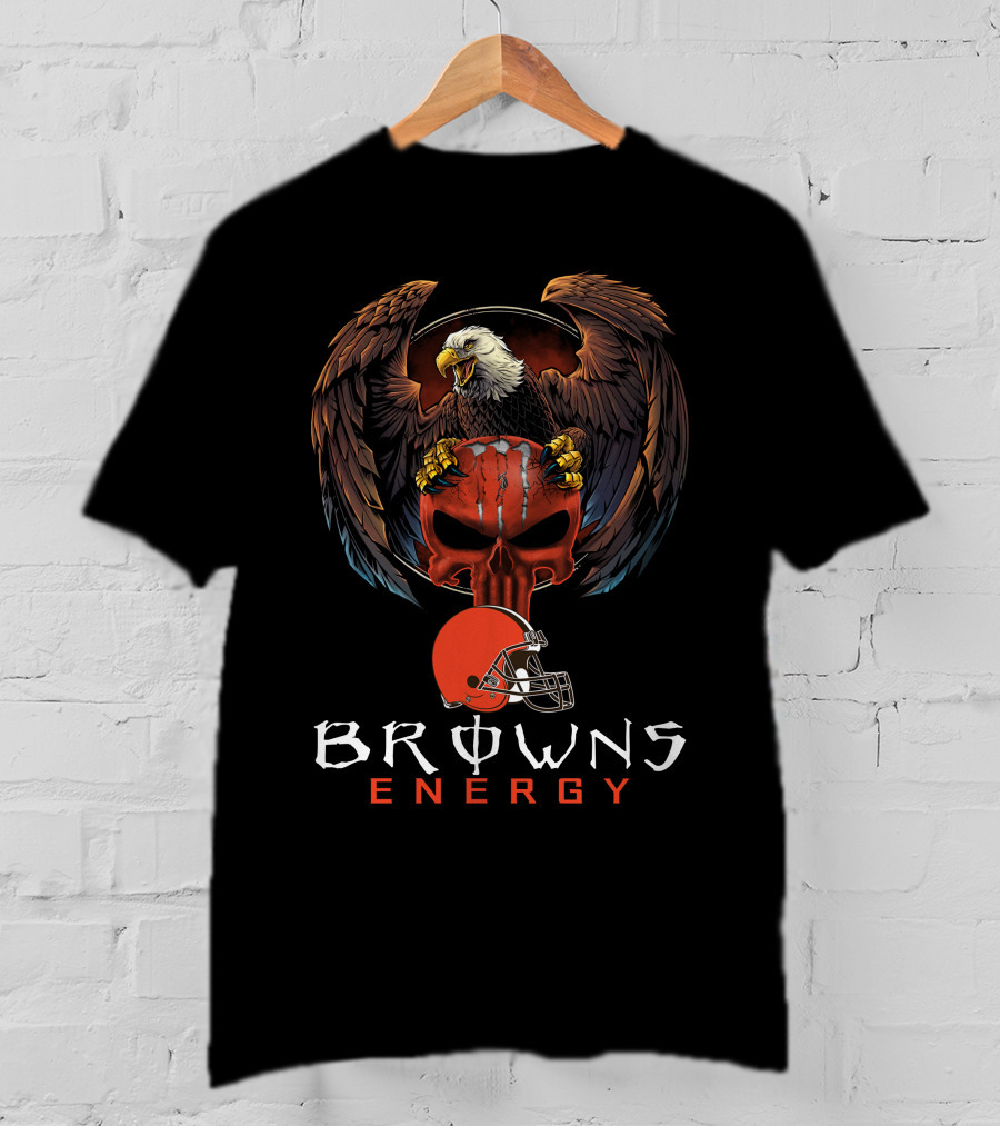 Browns Energy Skull Eagle Helmet T-Shirt