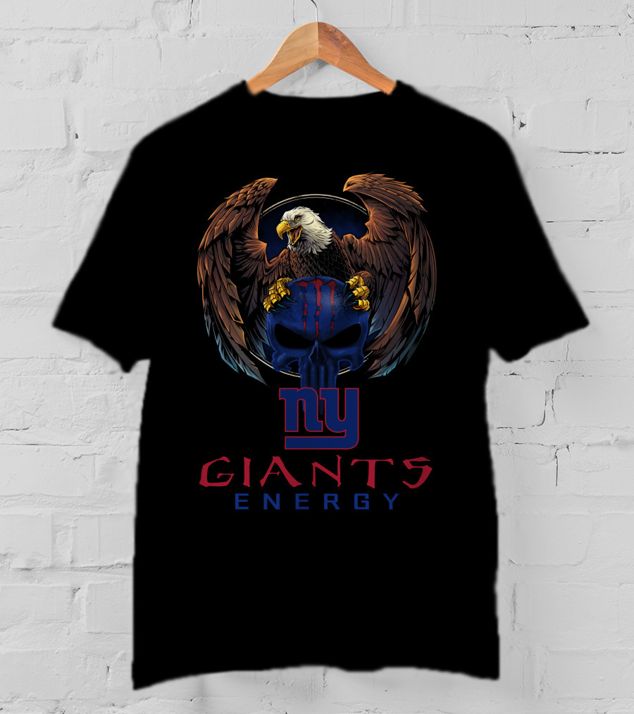NY Giants Energy Eagle Skull T-Shirt