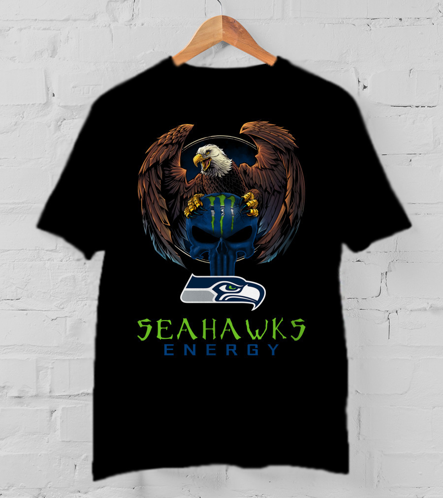 Seahawks Energy Monster Seahawks Logo Bald Eagle T-Shirt