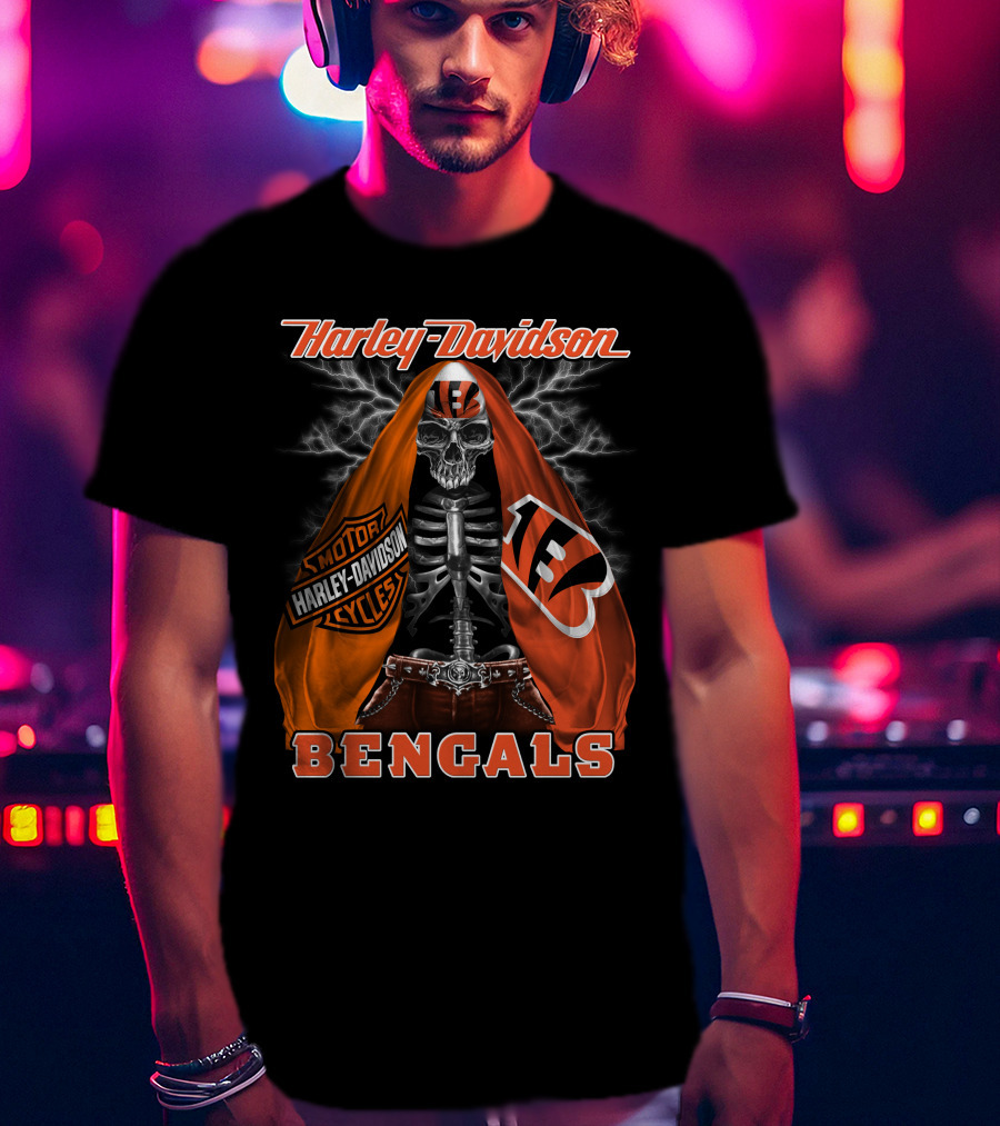 Harley Davidson Motorcycles Bengals Hd0903 Cincinnati T-Shirt