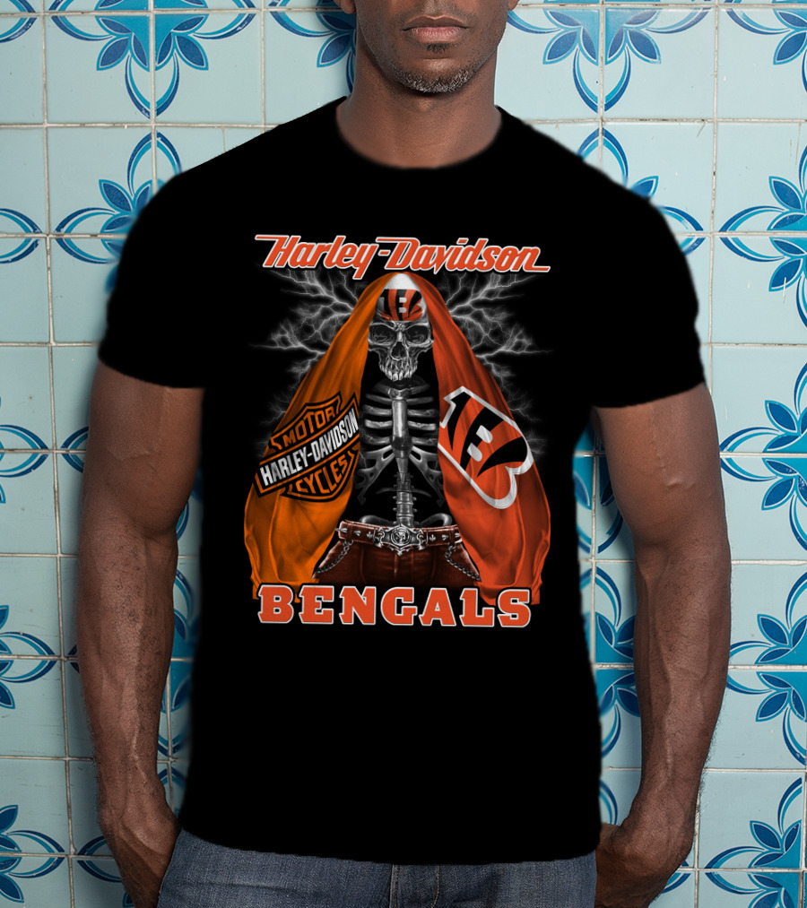 Harley Davidson Motorcycles Bengals Hd0903 Cincinnati T-Shirt