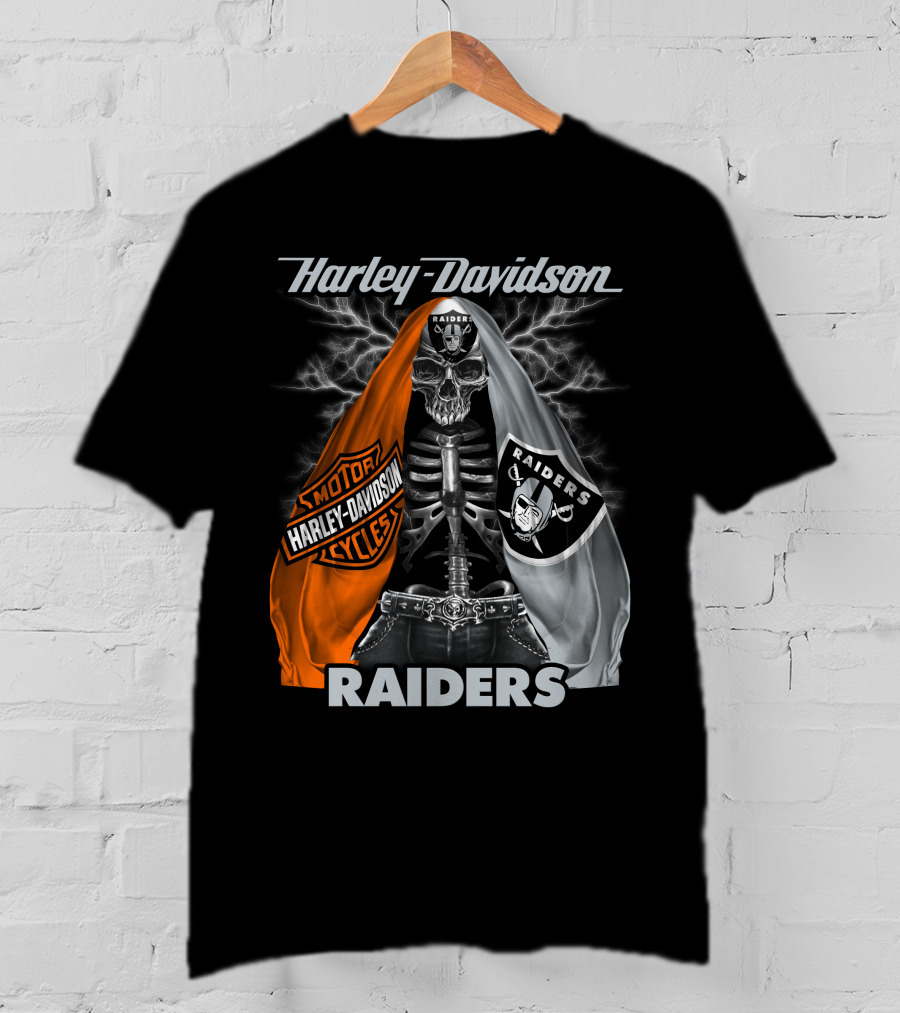 Harley Davidson Raiders Skeleton Hd0903 Las Vegas Raiders T-Shirt
