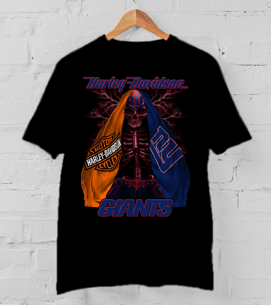 Harley Davidson New York Giants Motorcycles Hd0903 T-Shirt