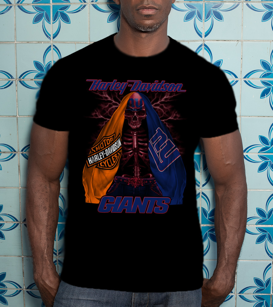 Harley Davidson New York Giants Motorcycles Hd0903 T-Shirt