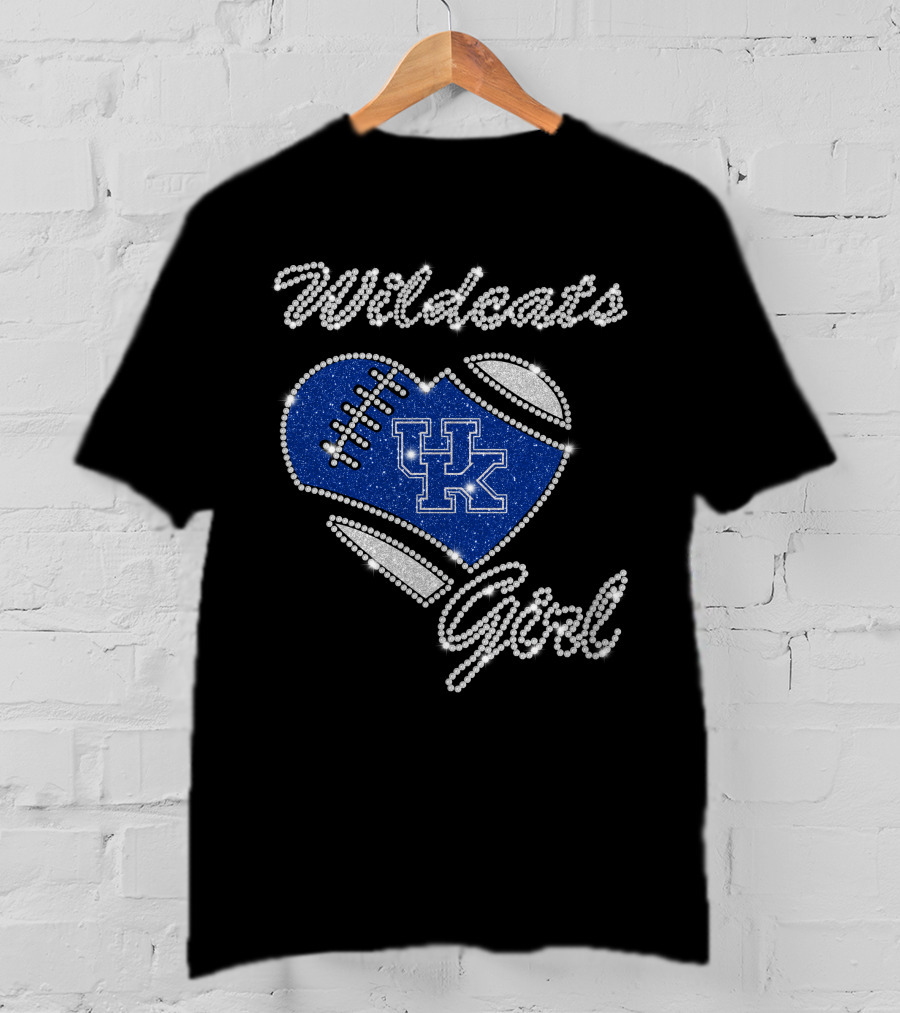Wildcats Girl UK Football Heart G1003 Kentucky Wildcats T-Shirt