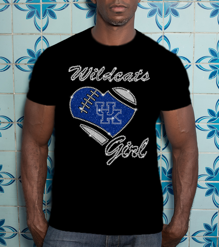 Wildcats Girl UK Football Heart G1003 Kentucky Wildcats T-Shirt