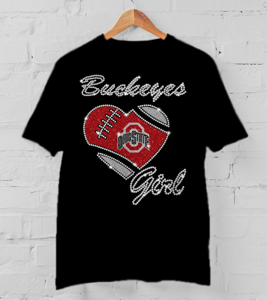 Ohio State Buckeyes Heart Football Buckeyes Girl Shirt T-Shirt