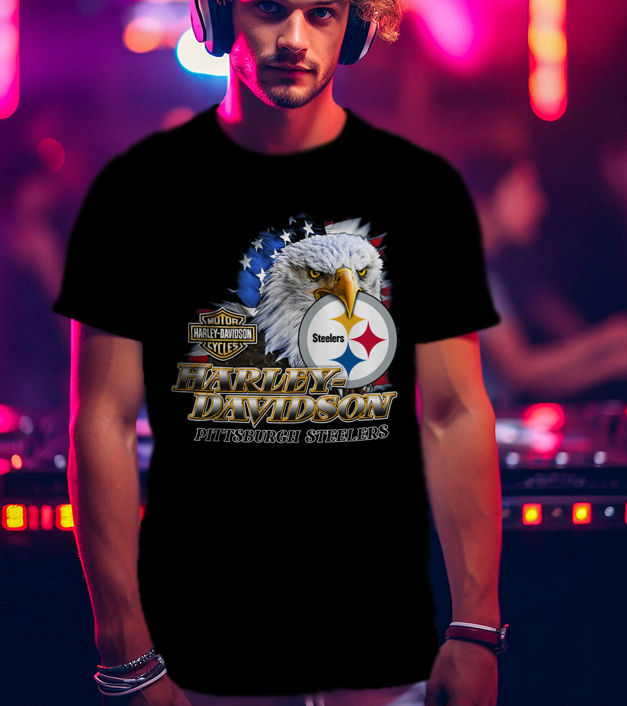 Harley Davidson Pittsburgh Steelers American Eagle T-Shirt