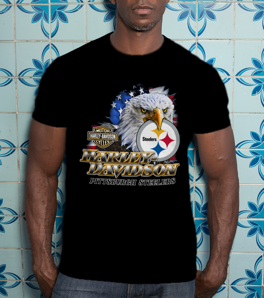 Harley Davidson Pittsburgh Steelers American Eagle T-Shirt