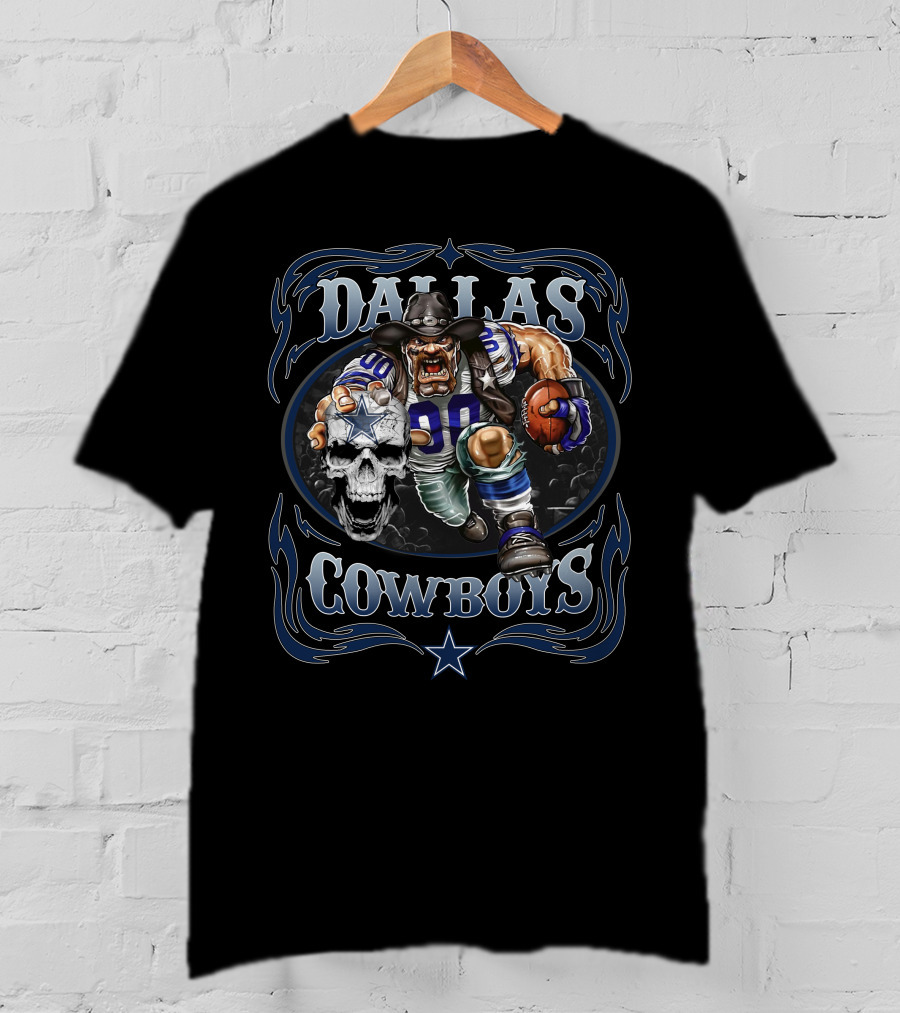 Dallas Cowboys Football Skull And Player T-Shirt