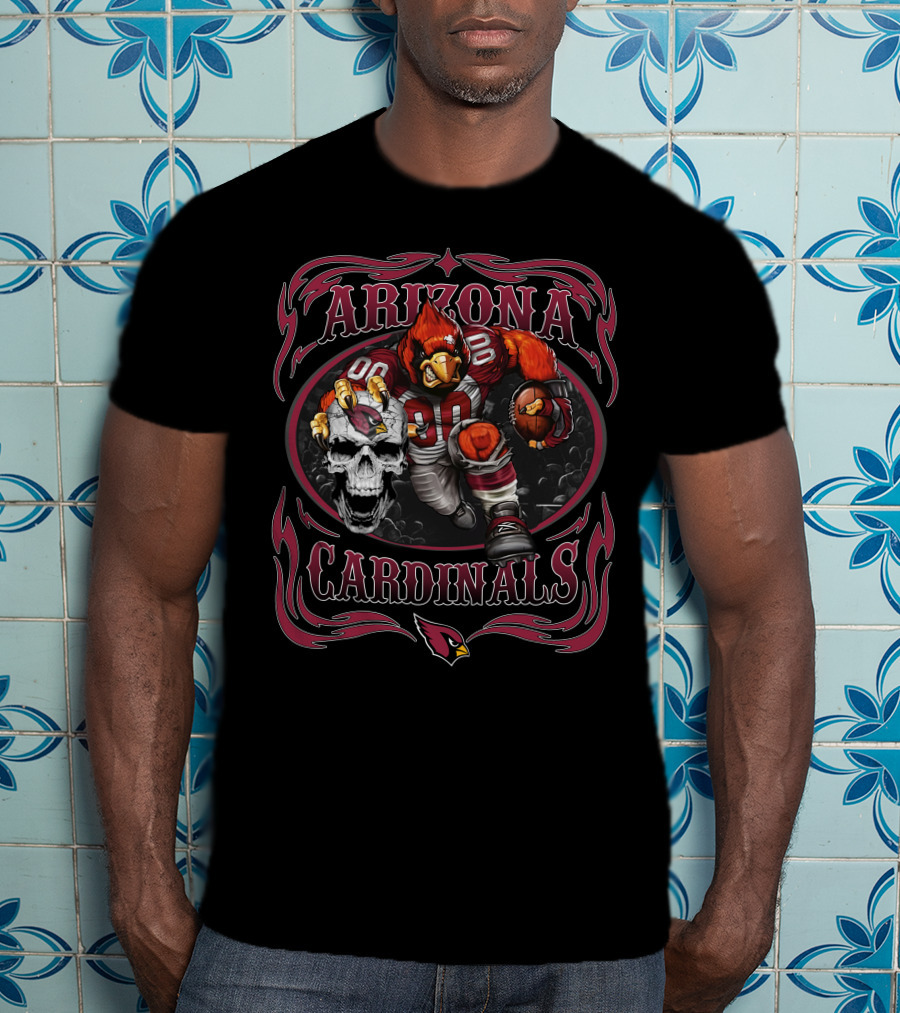 Arizona Cardinals Football Player Holding Skull T-Shirt