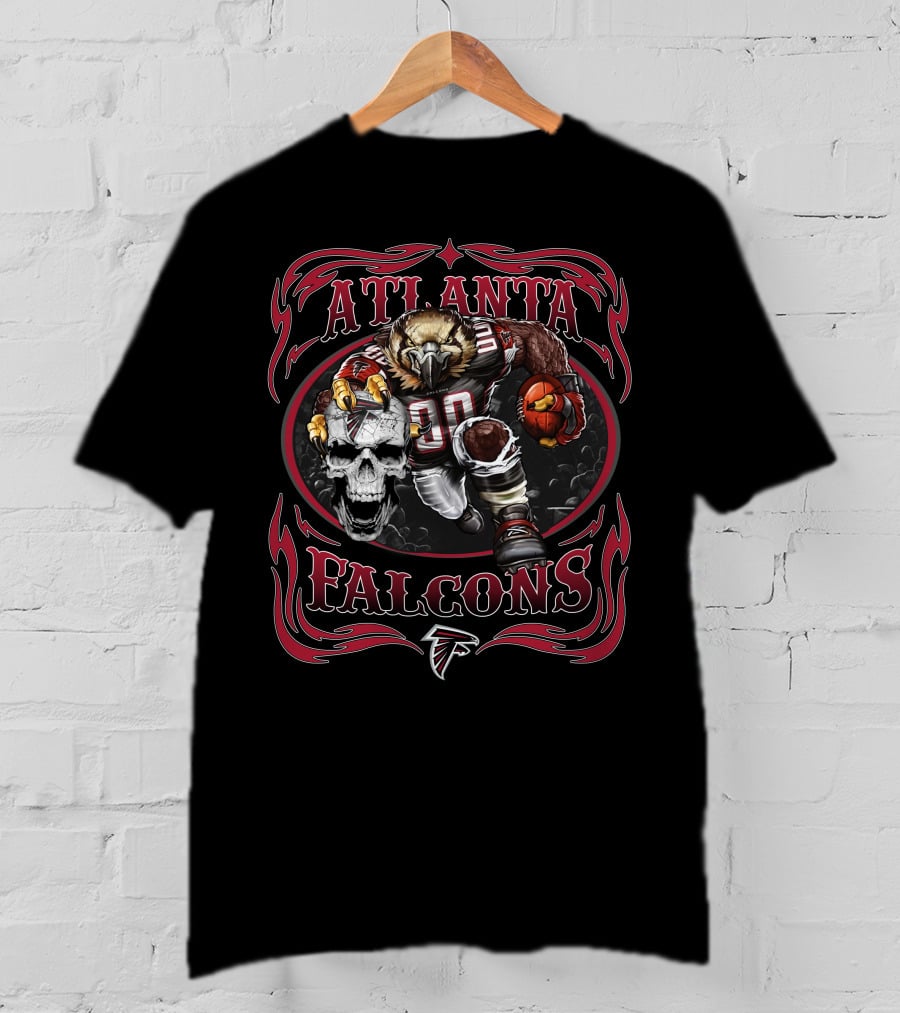 Atlanta Falcons Fierce Football Eagle With Skull T-Shirt