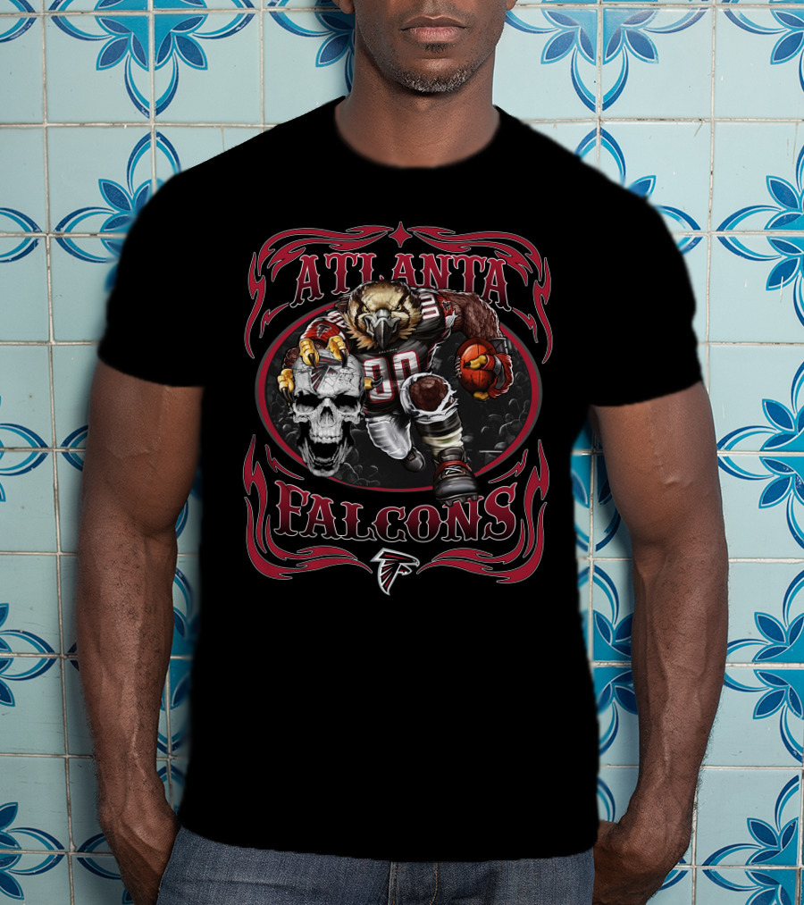 Atlanta Falcons Fierce Football Eagle With Skull T-Shirt