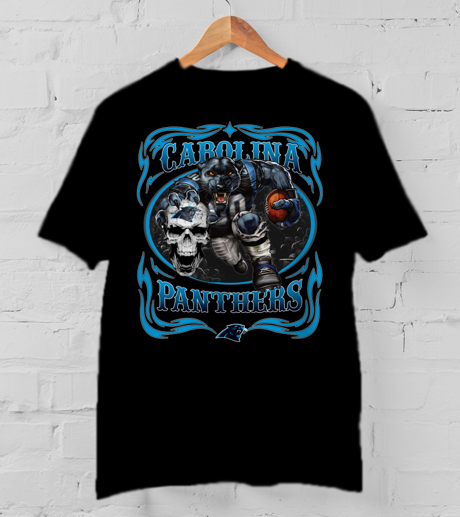 Carolina Panthers Football Panther Skull T-Shirt