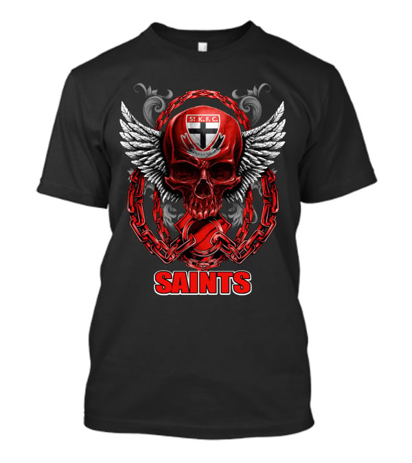 ST Kilda Saints SKFC Skull Wings And Chains T-Shirt
