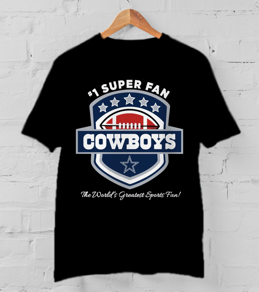 Dallas Cowboys Stars And Football Shield T-Shirt