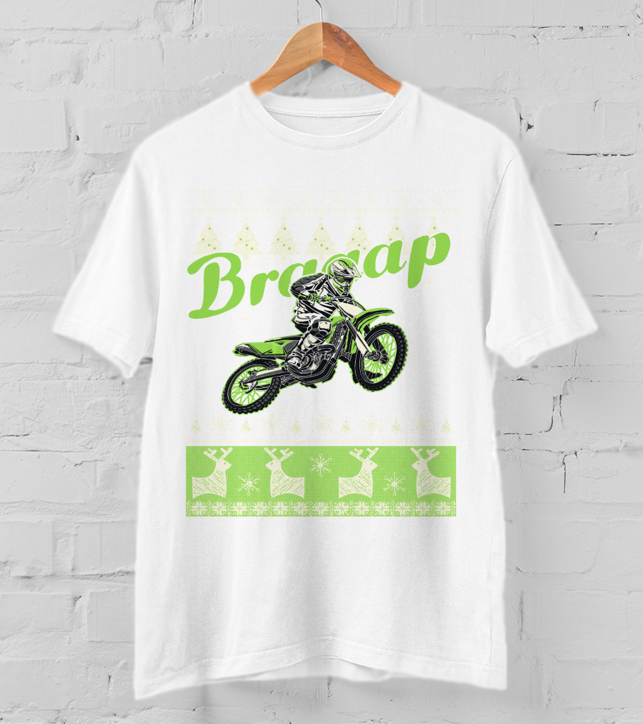 Braap Dirt Bike Motocross Reindeer T-Shirt