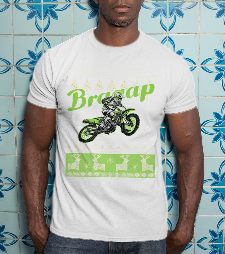 Braap Dirt Bike Motocross Reindeer T-Shirt