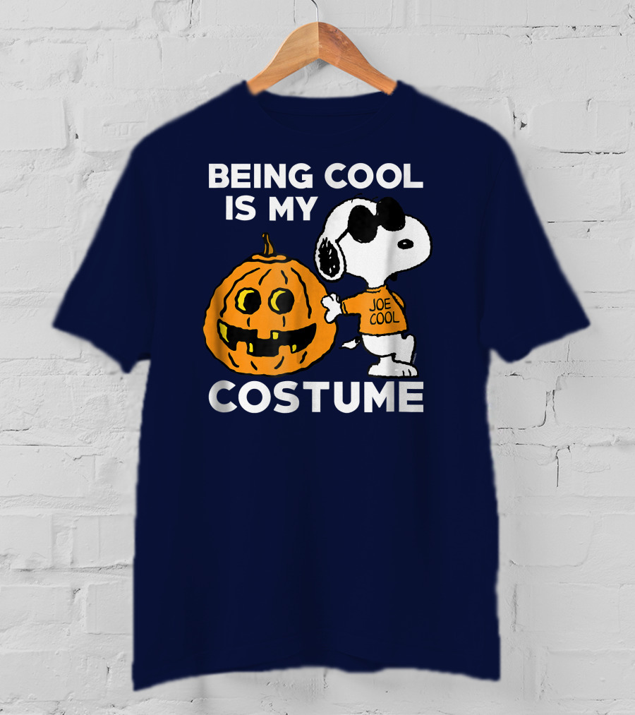 Being Cool Is My Costume Joe Cool Halloween Snoopy Pumpkin T-Shirt