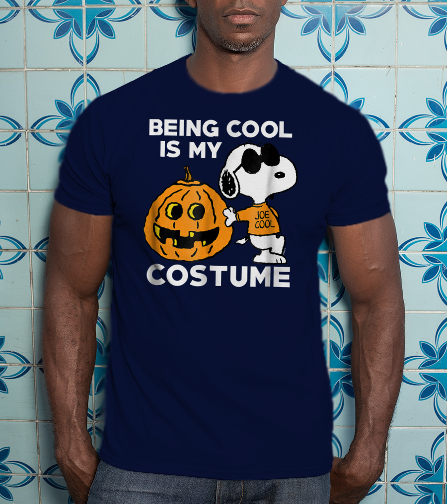 Being Cool Is My Costume Joe Cool Halloween Snoopy Pumpkin T-Shirt
