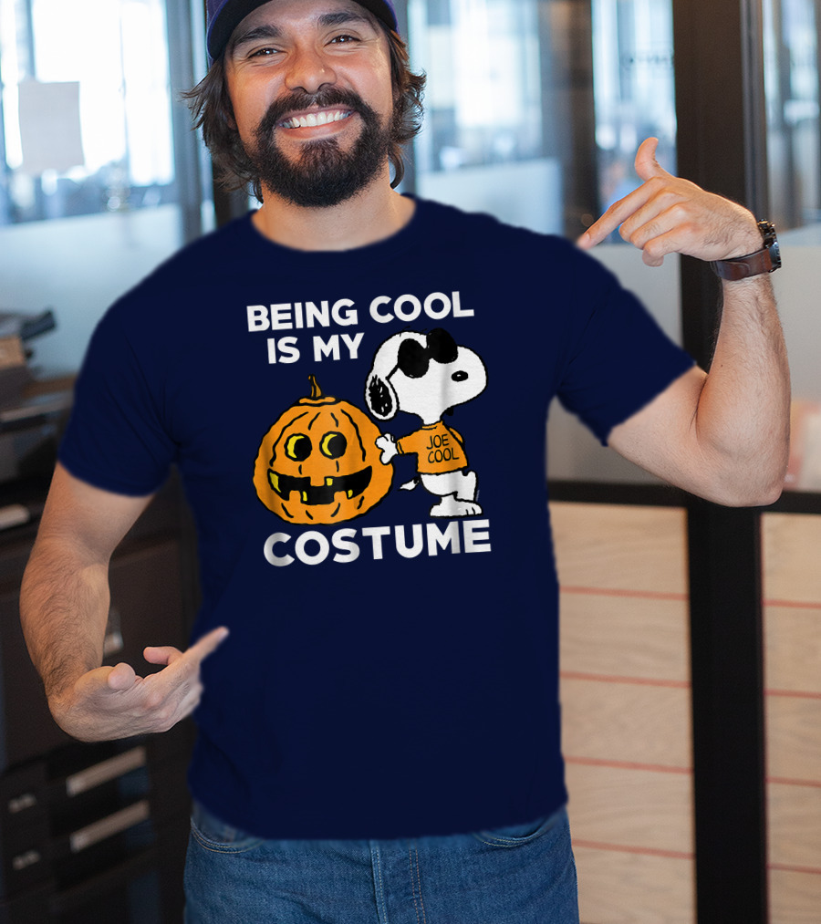 Being Cool Is My Costume Joe Cool Halloween Snoopy Pumpkin T-Shirt