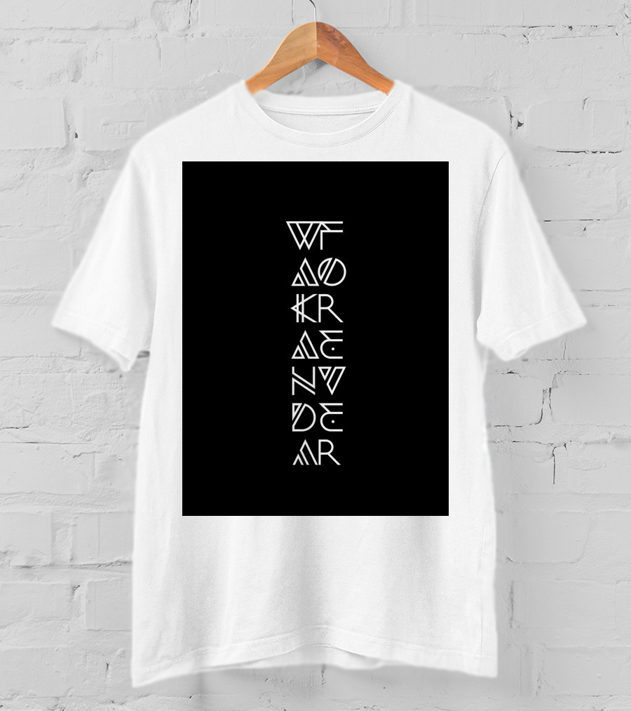 Wakanda Forever Vertical Tribal Text T-Shirt
