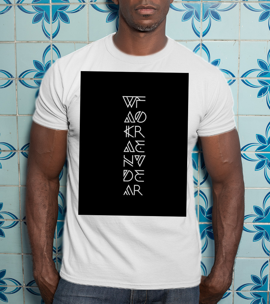 Wakanda Forever Vertical Tribal Text T-Shirt
