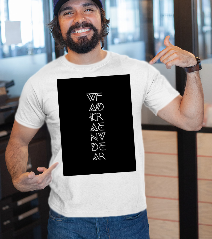 Wakanda Forever Vertical Tribal Text T-Shirt