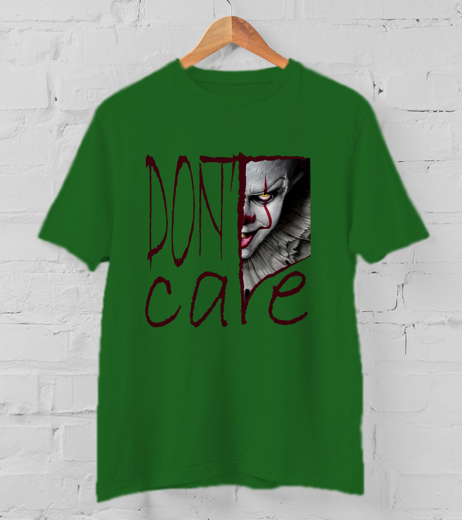 DON'T CARE Pennywise Face Clown Horror T-Shirt