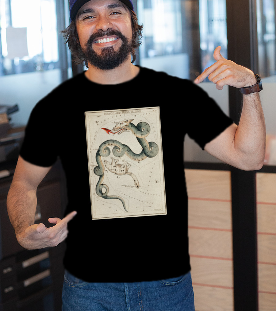Draco And Ursa Minor Celestial Map T-Shirt