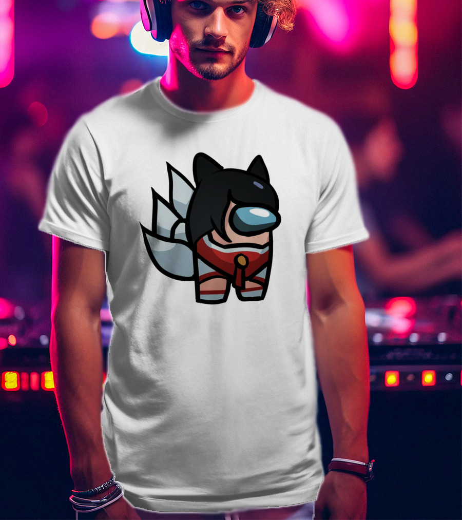 Among Us Character Cosplaying Ahri From League Of Legends T-Shirt
