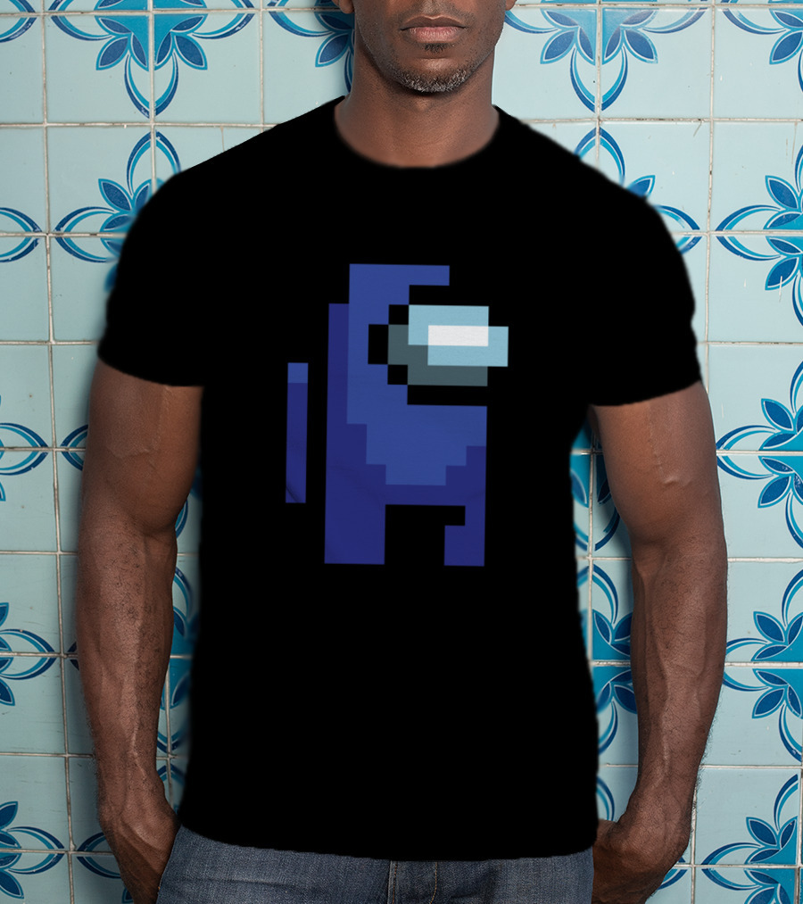 Among Us Blue Crewmate Pixel T-Shirt