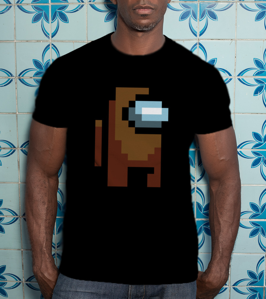 Among Us Crewmate Brown Pixel Character T-Shirt