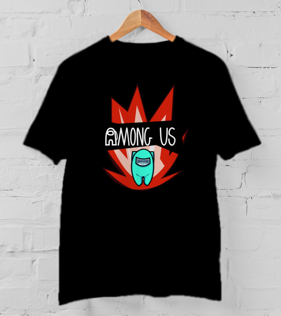 AMONG US Cyanmc4qd Crewmate With Fiery Background T-Shirt