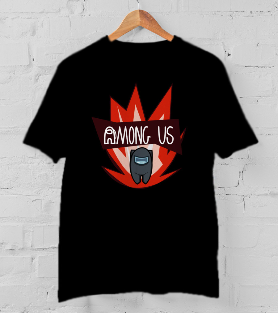 Among Us Gray Crewmate Exploding Background T-Shirt