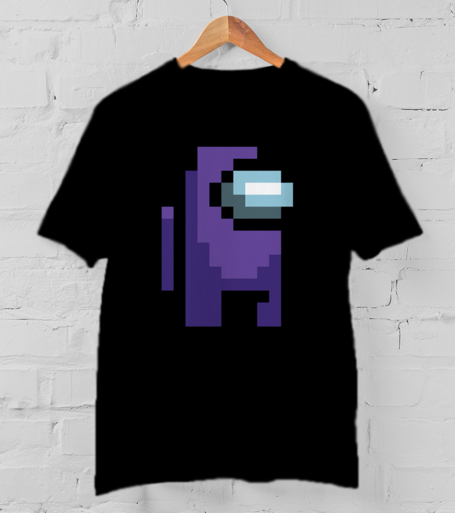 Among Us Purple Character Pixel T-Shirt