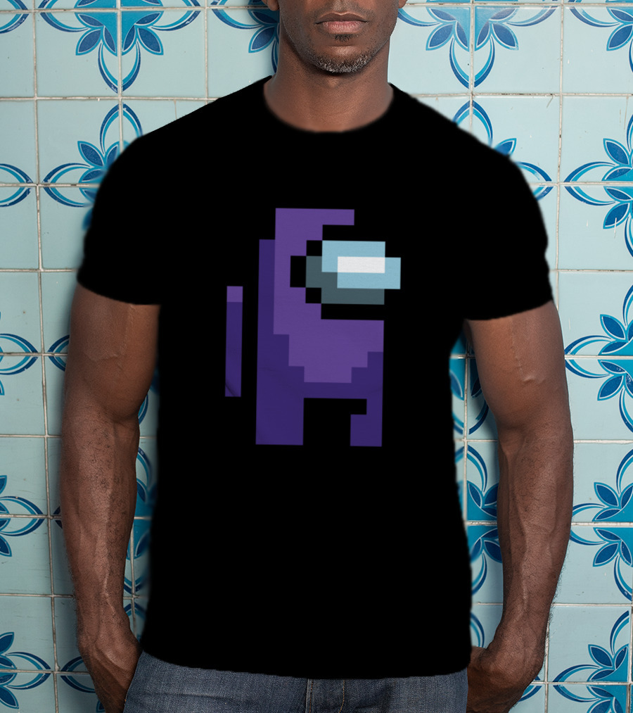 Among Us Purple Character Pixel T-Shirt