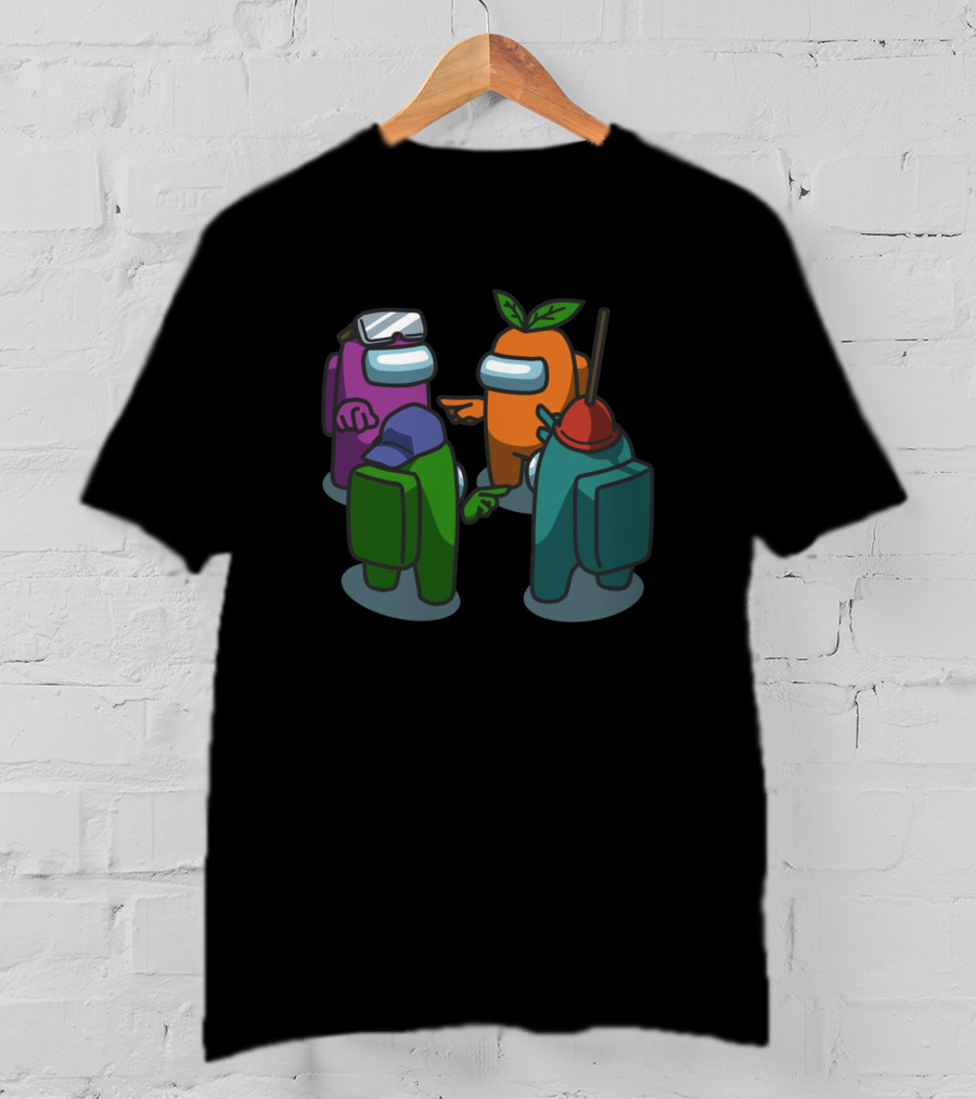 Among Us Characters Discussion With Unique Hats And Leaves T-Shirt