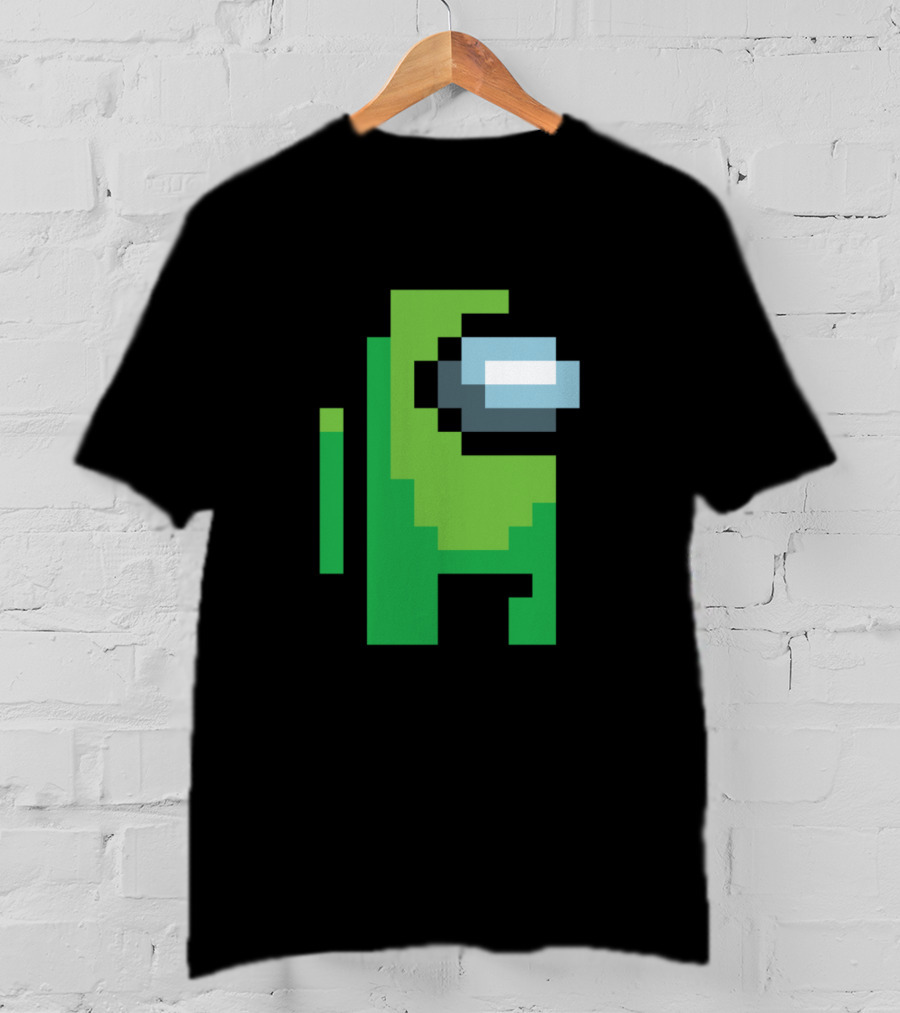 Among Us Lime Crewmate Character Pixel T-Shirt