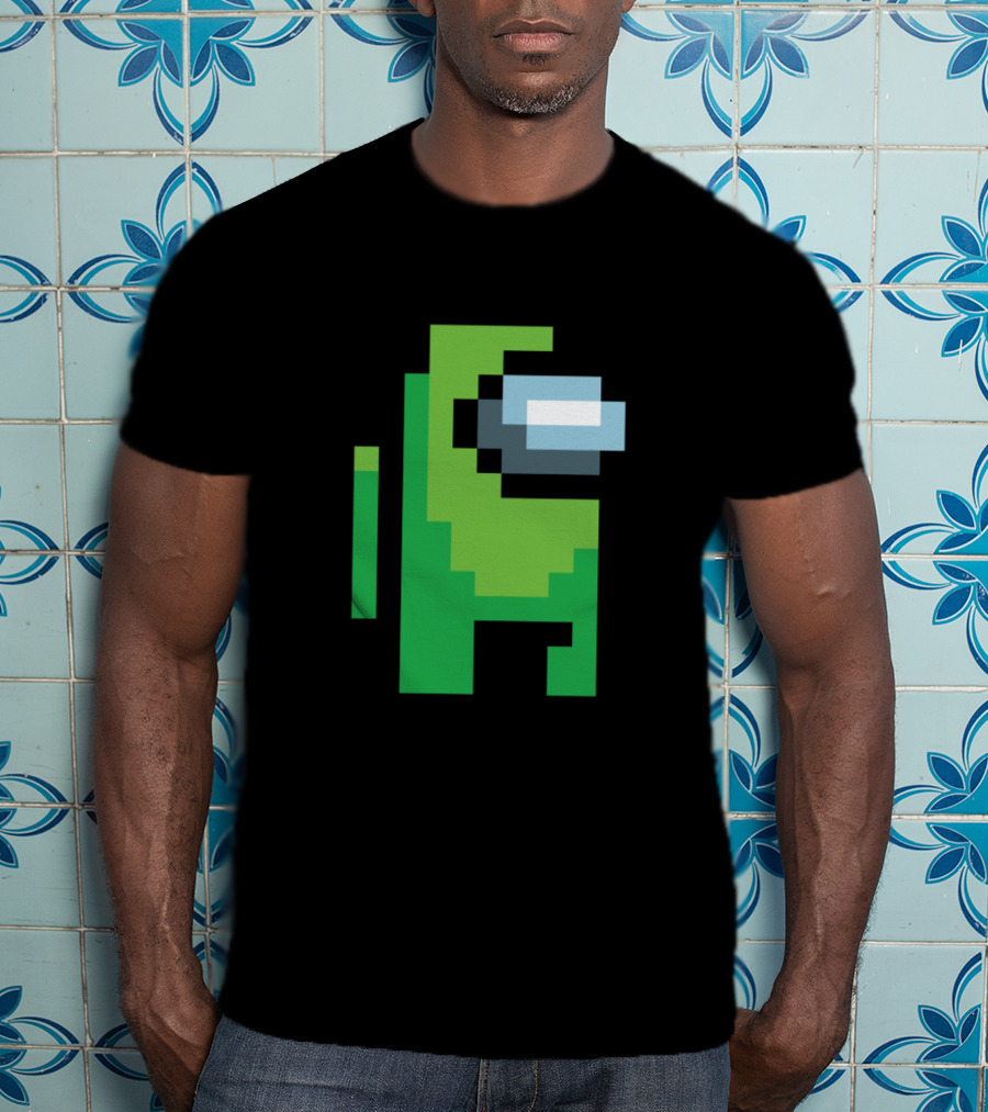 Among Us Lime Crewmate Character Pixel T-Shirt