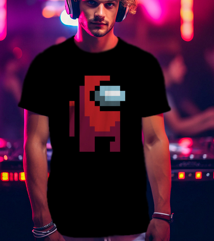 Among Us Red Crewmate Pixel T-Shirt